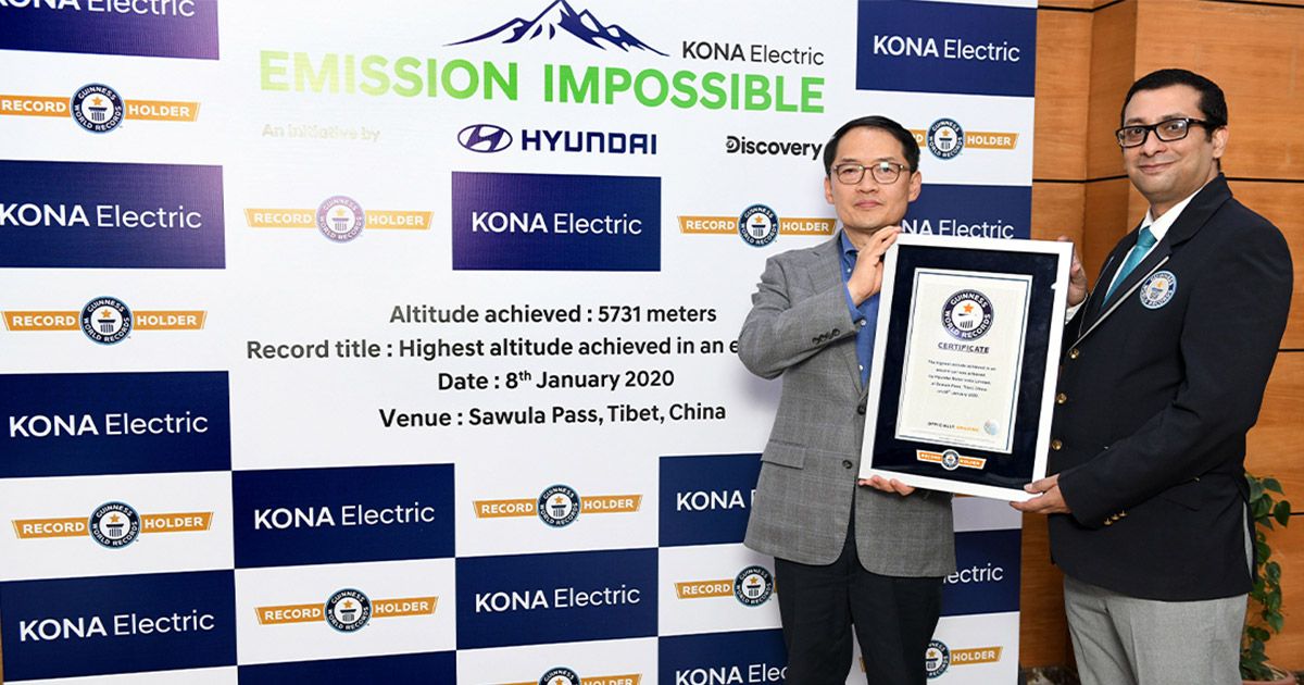 Hyundai Kona Electric Makes It to Guinness World Records