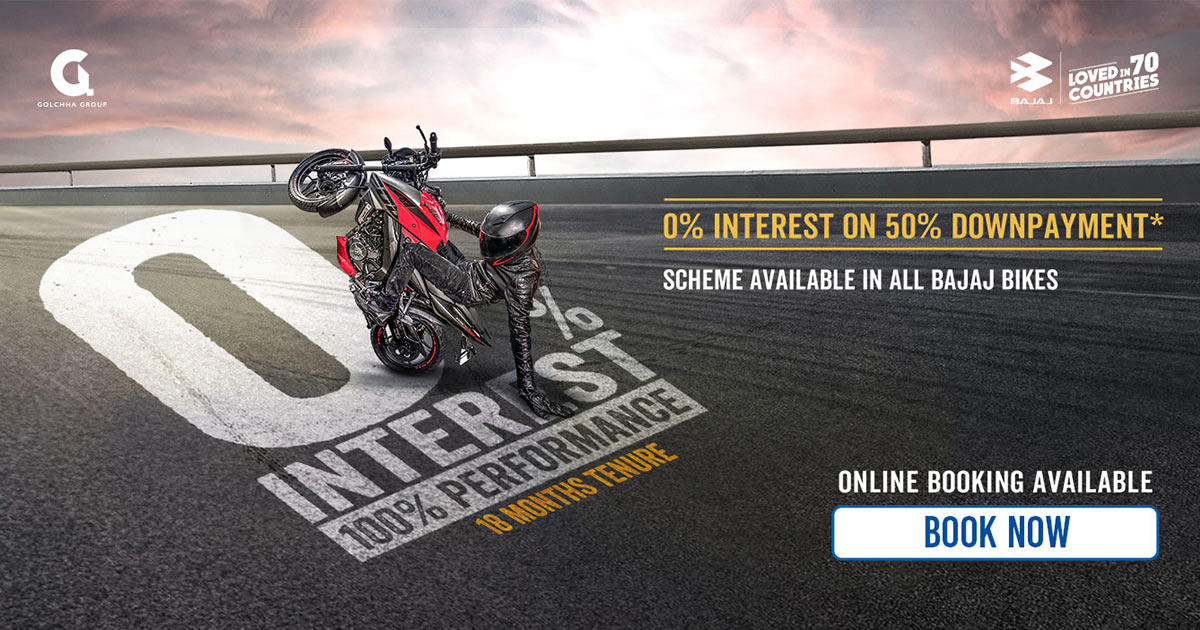 Bajaj Offers 0% Interest Rate on 50% Down Payment