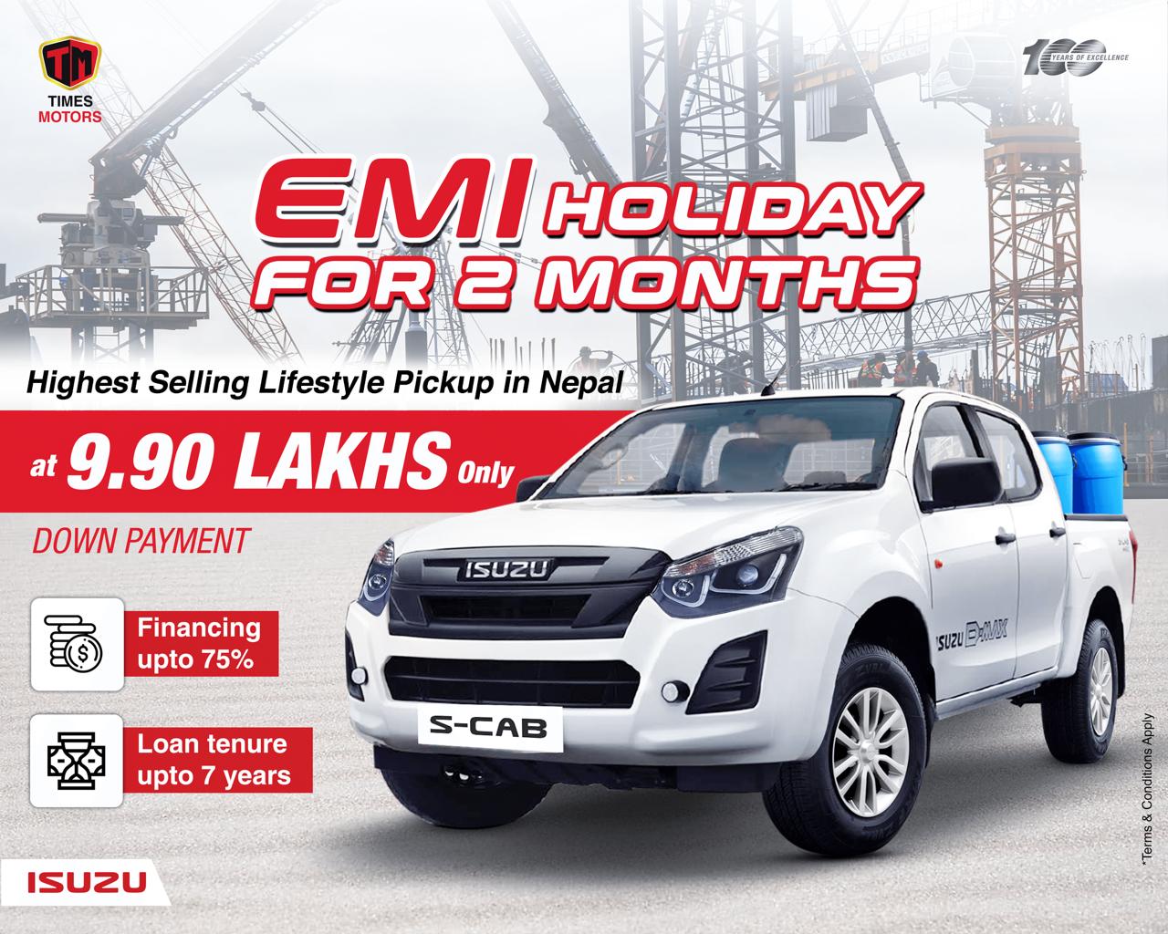 Isuzu S-Cab Pickup Truck Now Available At A Down Payment Of Rs 9.90 Lakh; 2-Month EMI Holiday Available