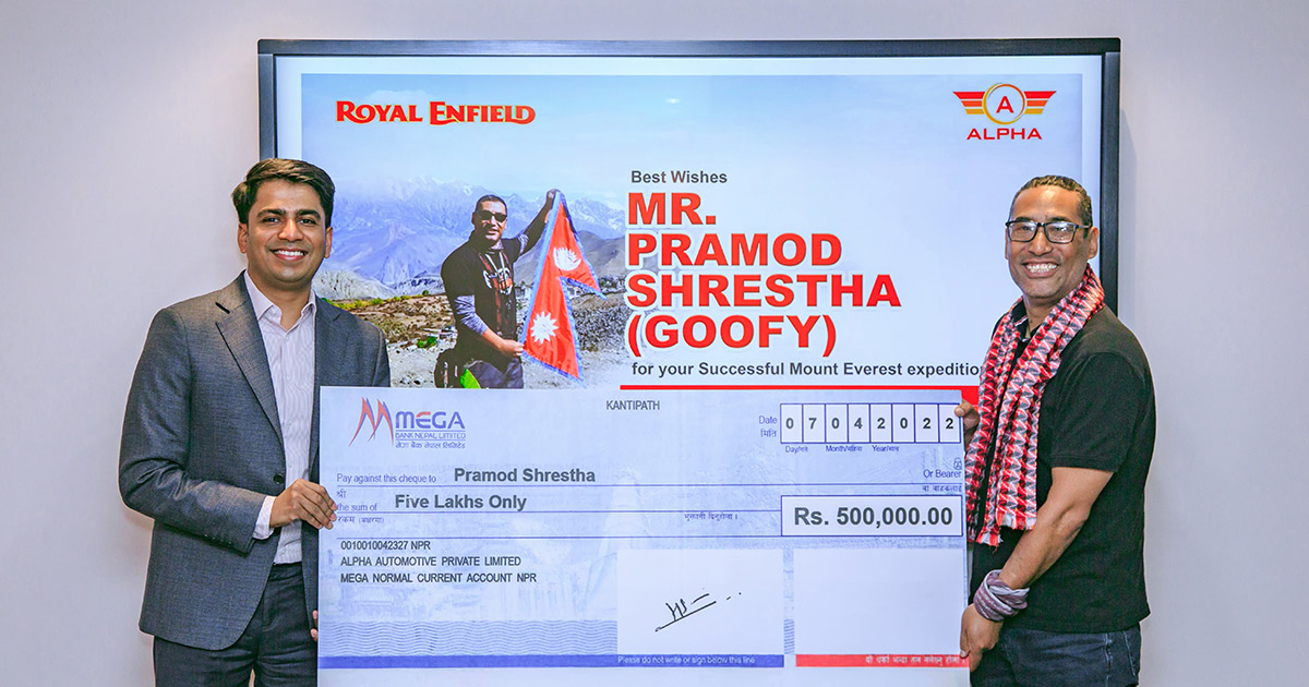 Royal Enfield Nepal Supports Rider Pramod Shrestha 'Goofy' On His Everest Expedition; Pledges Rs 5 Lakh