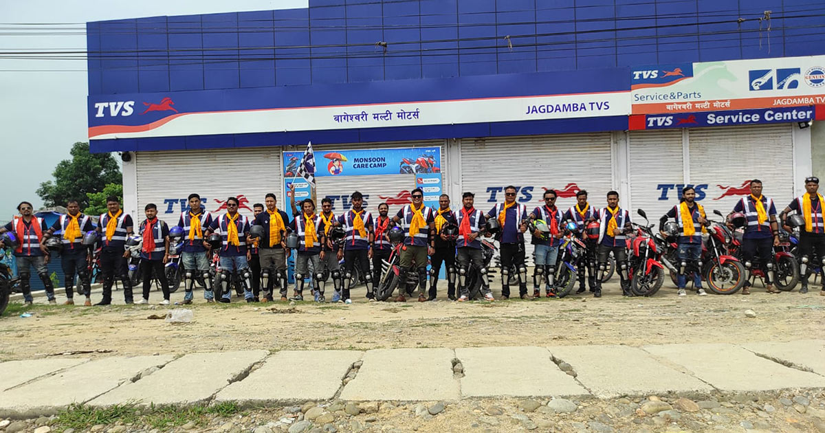 TVS Organizes 'AOG Ride' in Dhangadhi With 40 Riders