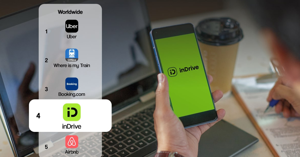 inDrive Holds Second Place Globally Among Ride-Hailing Apps and Ranks Fourth in Global Travel App Downloads