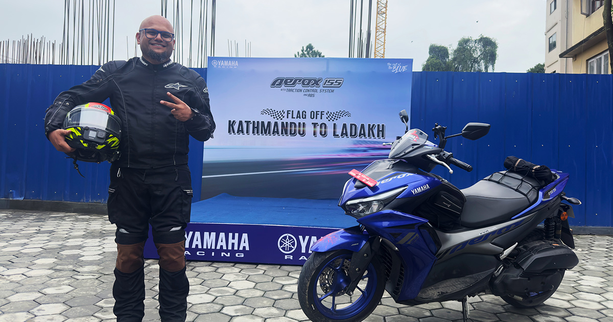 Awashis Ojha Sets Off on an Epic Solo Adventure from Kathmandu to Khardung La (Ladakh) on his Yamaha Aerox 155